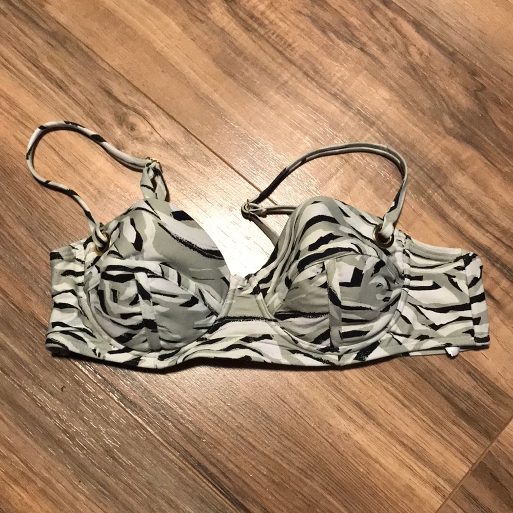 Reiss grey abstract bathing suit top